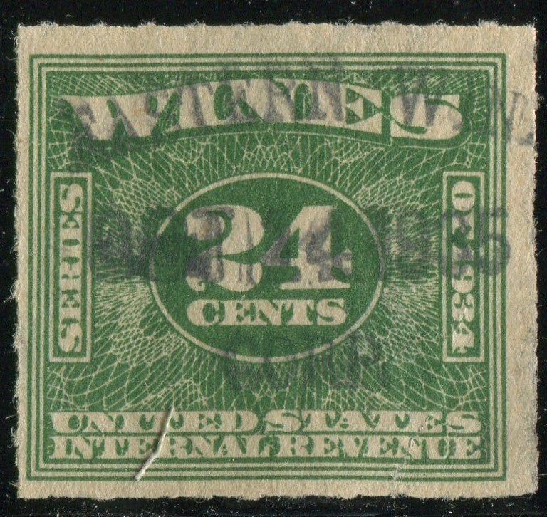 RE100   24c Internal Revenue: Wines Series of 1934 Used