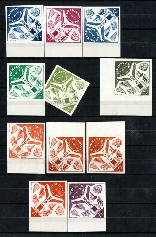 Monaco Stamps # 435 NH 11 Color Proofs