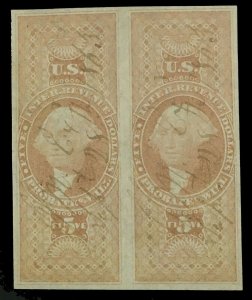 MOMEN: US STAMPS #R92a REVENUE PAIR USED PSE GRADED CERT VF-80 LOT #72043