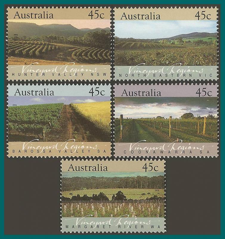 Australia 1992 Vineyards, MNH #1262-1266,SG1347-SG1351