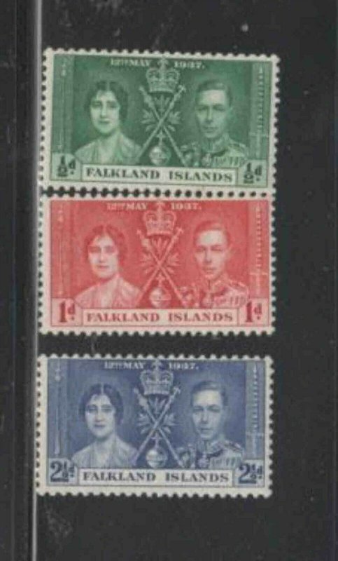 FALKLAND ISLANDS #81-83 1937 CORONATION ISSUE MINT VF NH O.G bb