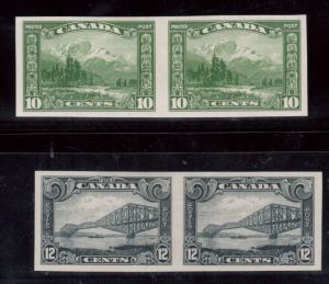 Canada #155a - #156a Extra Fine Mint Very Light Hinged Imperf Pair Duo