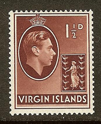 British Virgin Islands, Scott#78, 1 1/2p King George VI, MH