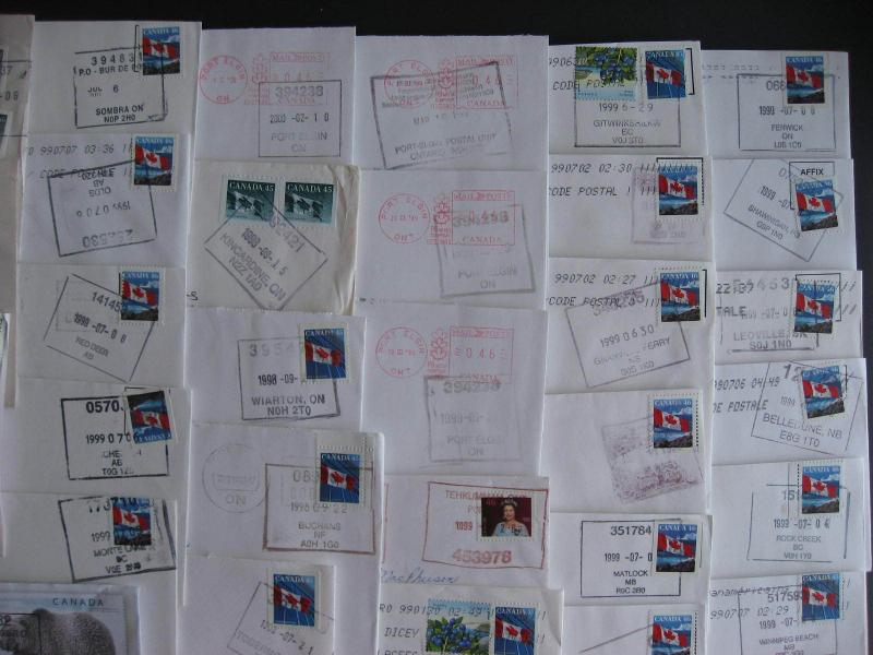 Canada batch of 65 POCON cancel covers, all over the country!! See pictures!