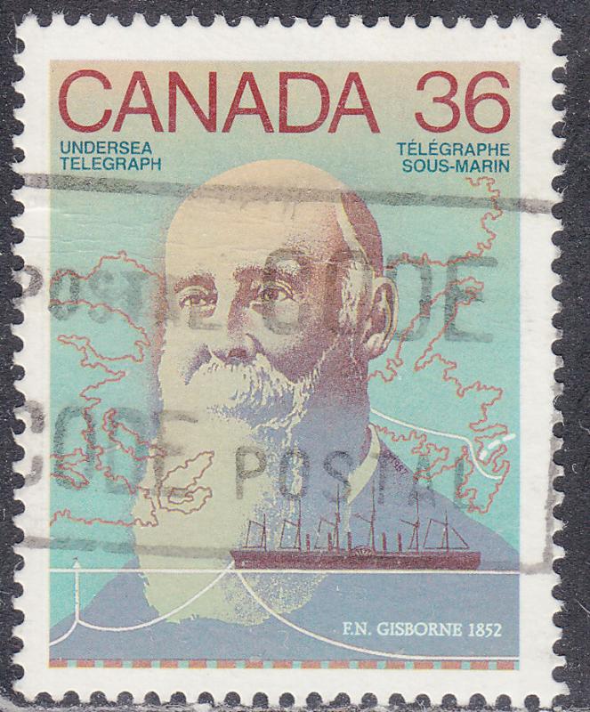 Canada 1138 USED 1987 F.N. Gisborne, Undersea Cable 36¢