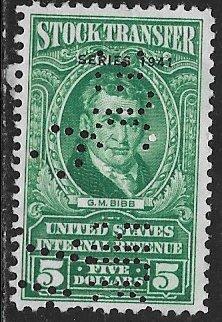 USA RD108, $5 Stock Transfer Revenue G.M. Bibb, single, p...