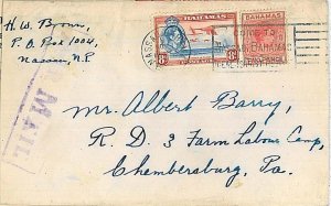 28646 - BAHAMAS - Postal History - Nice postmark on AIRMAIL COVER to USA - Birds
