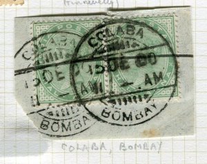 INDIA; Early Ed VII issue with fine POSTMARK, Colaba Bombay