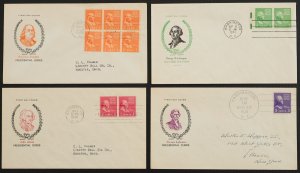 U.S. Used Stamp #803/#851 Prexies. Lot of 34 Fidelity Wreath First Day Covers.