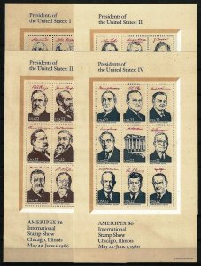 PCBstamps   US #2216-2219 S.S. $7.92(36x22c)1986 Presidents Sets, MNH, (4