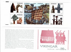 Sweden Sverige 1990 Sc 1801-08 Stamp Booklet Intact Mint Viking History