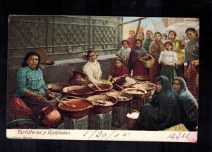 1905 Mexico City Picture Postcard Cover to USA Women making Tortillas Enchiladas