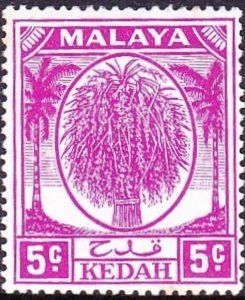 MAYALA KEDAH 1952 5c Bright Purple SG79a MH