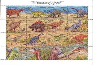 TANZANIA SHEET DINOSAURS DINOSAURES