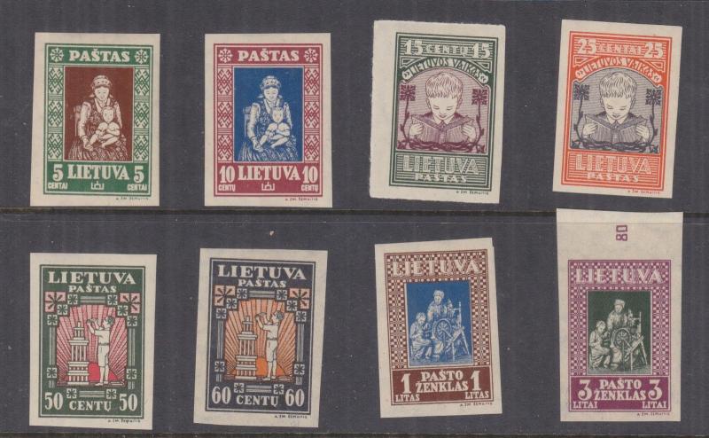 LITHUANIA, 1933 Child Welfare Fund set of 8, imperf., lhm.