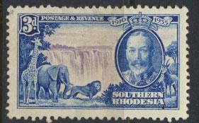 Southern  Rhodesia  SG 33 Mint light trace of hinge 