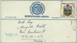 67218 - ECUADOR - Postal History - AIRMAIL COVER to ITALY  1964 - HERALDRY