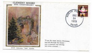 US 1800 15c Christmas - Santa Claus Event Cover Colorano Silk Cachet ECV $12.50