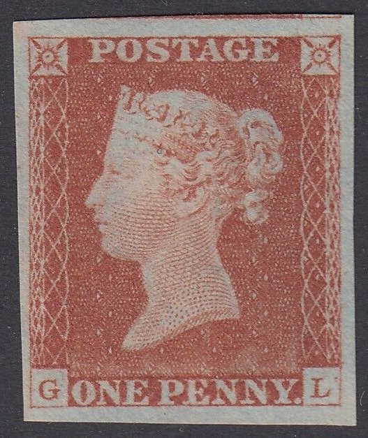 SG 8 1d red-brown lettered GL. A very fresh mint example without gum...