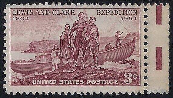 1063 Miscut Gutter Snipe Error / EFO Louis and Clark Expedition Mint NH