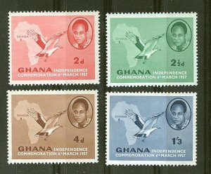 Ghana # 1-4 Independence (4)  Mint NH