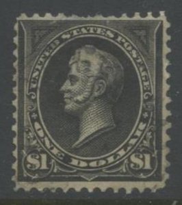 US Sc#276 1895 $1 Perry Type I Watermarked F-VF Centered Used Small Fault