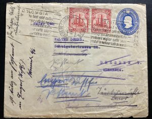 1933 Bogota Colombia Postal Stationery Cover To Dresden Germany Slogan Cancel