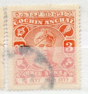 India Cochin 1916-30 Early Issue Fine Used 3a. NW-15748