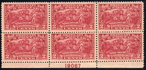 United States, 1910-30 #644 Cat$42.50, 1927 2c Burgoyne, bottom plate no. blo...