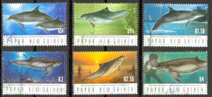 Papua New Guinea Sc# 1092-1097 Used 2003 Endangered Dolphins