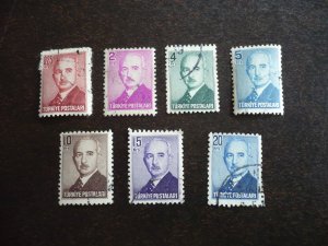 Stamps - Turkey - Scott#963,965,967-969,971,972- Used Part Set of 7 Stamps