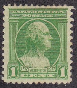 U.S. # 705, 1 cent Washington  Mint  Hinged