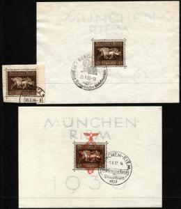 GERMANY Deutsches Reich Precancel Sheets SC# B90 B105 Horse Race 1936-37 
