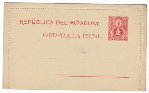 Paraguay 1887 MNH Stamps Postal Stationary Letter Card Lion Coat of Arms 2 Cents
