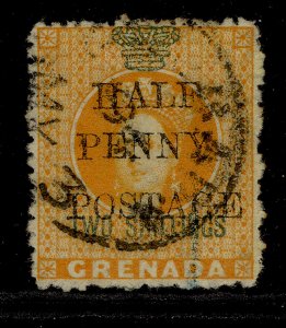 GRENADA QV SG43, ½d on 2s orange, USED. Cat £35. CDS