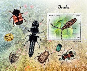 SIERRA LEONE - 2023 - Beetles - Perf Souv Sheet - Mint Never Hinged