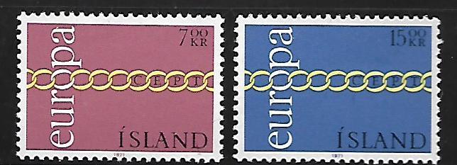 ICELAND, 429-430, MNH, EUROPA 1971