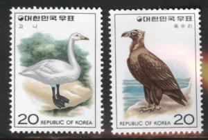 Korea Scott 1023-1024 MNH** 1976  Nov 20 Bird stamps 