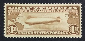 MOMEN: US STAMPS #C14 GRAF ZEPPELIN MINT OG H VF LOT #43161