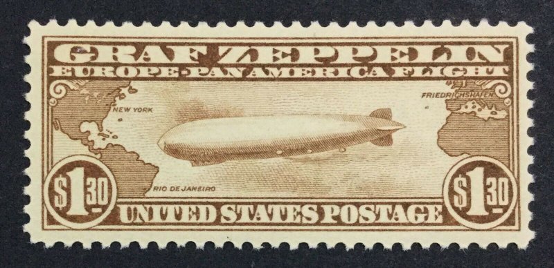 MOMEN: US STAMPS #C14 GRAF ZEPPELIN MINT OG H VF LOT #43161