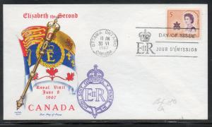 Canada #471 Royal Visit FDC Overseas Mailer addr C708