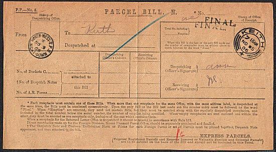 GB SCOTLAND 1906 NORTH WESTERN TPO NIGHT DOWN cds on parcel bill