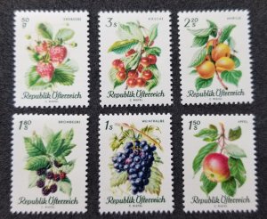 Austria Definitives Fruits 1966 Berries Apple Grape Cherry Strawberry (stamp MNH