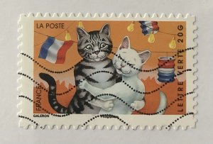 France 2014 Scott 4611 used - (61c),  Vacation, Cats dancing