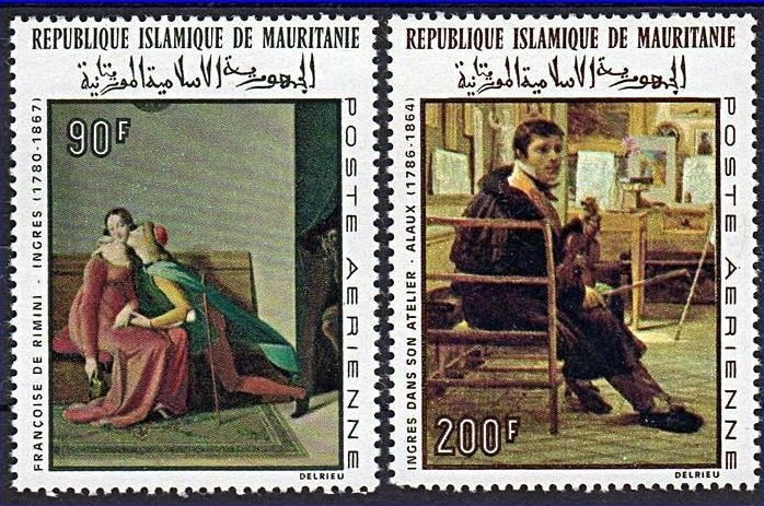 1967 Mauritania 323-324 100 years to the artist Dominic Ingres 5,50 €