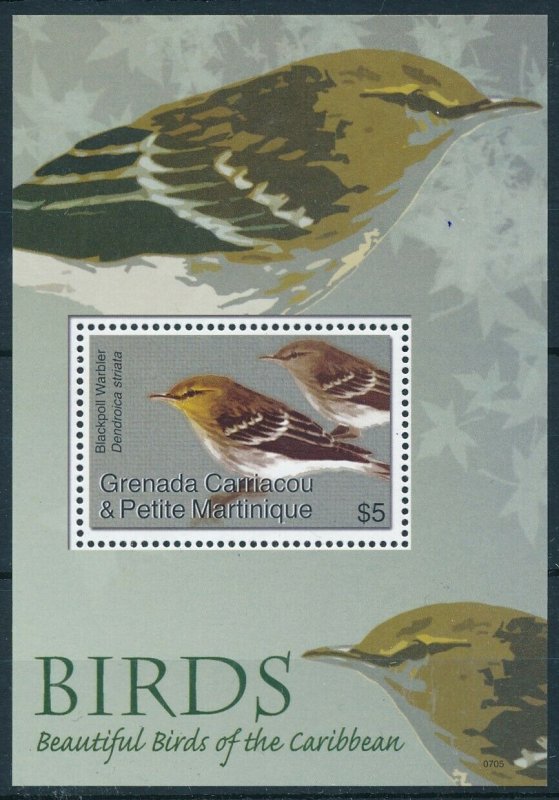 [108779] Carriacou & Petite Martinique 2007 Birds Blackpoll Warbler Sheet MNH