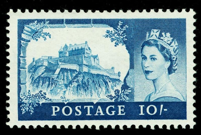 SG597, 10s blue, M MINT. Cat £55. DE LA RUE