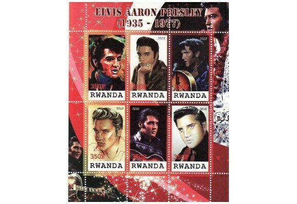 Rwanda - Elvis Presley - 6 Stamp  Sheet  SV0758