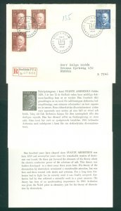 Sweden. FDC 1959. Reg:07688 Nobel Price. S. Arrhenius. Sc# 3/547-548.Adr: Bromma