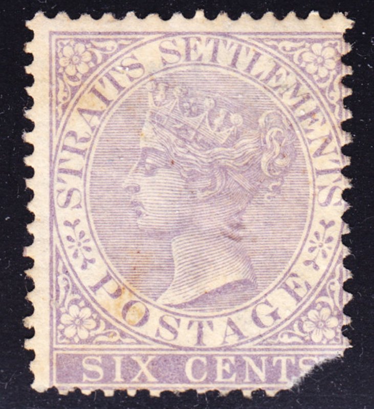 Malaya Straits Settlements Scott 12  wtmk CC  Good mint OG H. FREE...